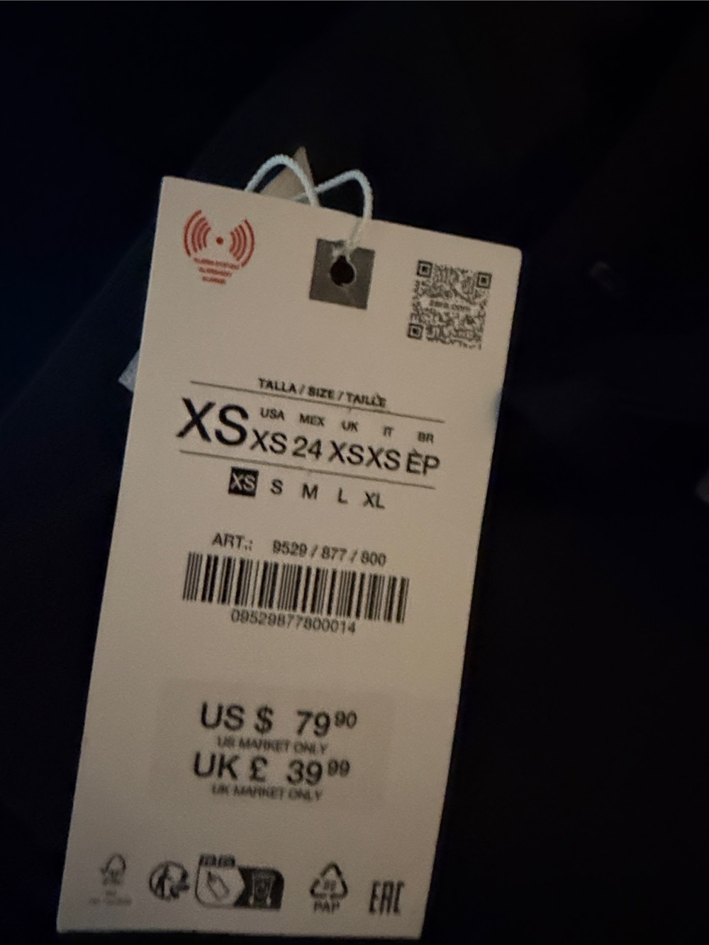 Zara Belted Black Barrel Wide-Leg Satin Pants NWT XS - Picture 2 of 6